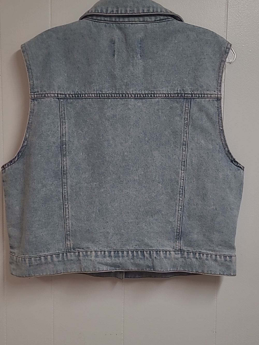 Ci Sono Light Wash Pearl-Studded Denim Vest Sleeveless Four Pocket Sz XL - Picture 3 of 13